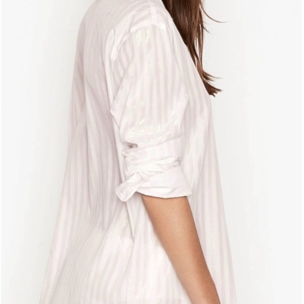 Victoria's Secret White Stripe Night Shirt Small - Picture 2 of 5